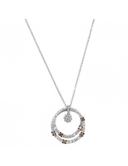 Collana Davite & Delucchi Donna - Pendente in Oro Bianco con Diamanti Naturali - 0