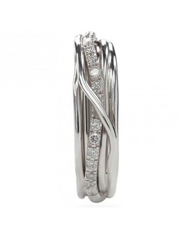 Rubinia Woman's Ring - Filodellavita Classic 7 Wires in 925% Silver with White Diamonds - Size 14 - 0 2
