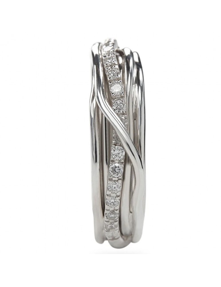 Anello Rubinia - Filodellavita - 7 Fili - Argento 925% - Diamanti - AN7ABT