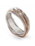 Rubinia Woman's Ring - Filodellavita Classic 7 Wires in 925% Silver and 9 Carat Rose Gold - Size 15 - 0