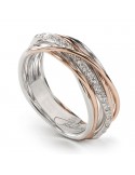 Anello Rubinia - Filodellavita - 7 Fili - Argento - Oro Rosa - Diamanti - AN7ARBT