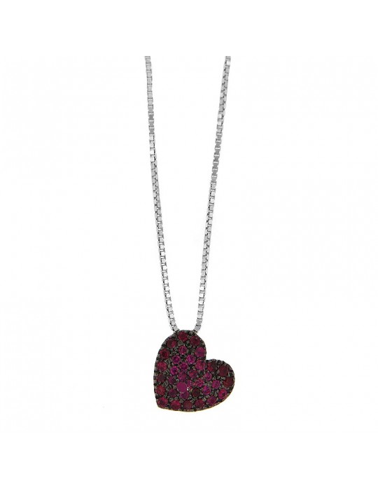 Collana Davite & Delucchi con Cuore di Rubini da Donna - 0