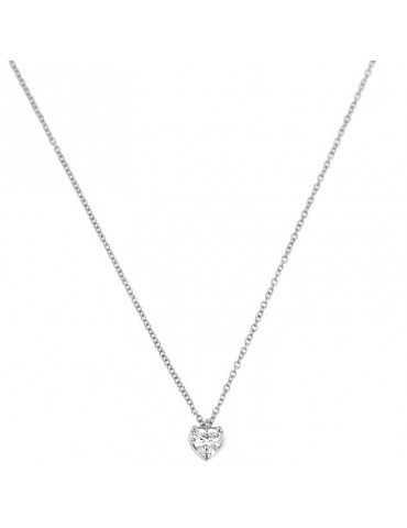Collana Davite & Delucchi Donna - Cuore in Oro Bianco con Diamanti - 0