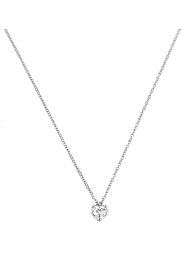 Collana Davite & Delucchi Donna - Cuore in Oro Bianco con Diamanti - 0
