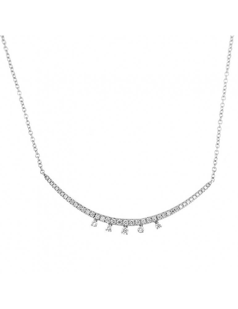 Collana Davite & Delucchi Donna - in Oro Bianco con Pendente e Diamanti Naturali - 0