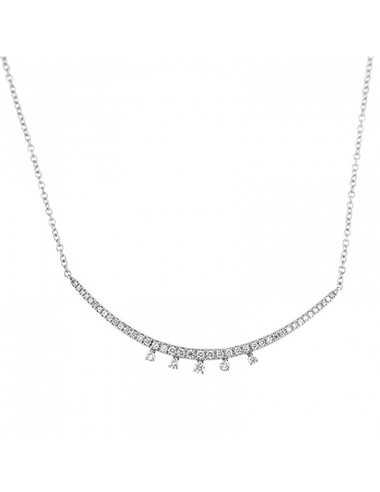Collana Davite & Delucchi Donna - in Oro Bianco con Pendente e Diamanti Naturali - 0