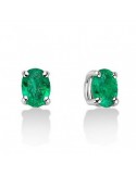 Miluna Woman's Earrings - in 18K White Gold with Emeralds 0.30 ct - 0
