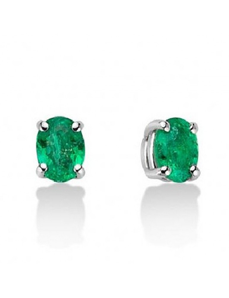 Orecchini Miluna - Oro Bianco 18 carati - Smeraldi 0,30 ct - ERD2508