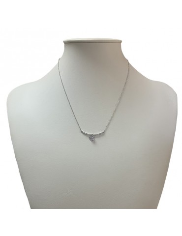 Collana Davite & Delucchi Donna - Pendente Cuore in Oro Bianco con Diamanti Naturali - 0