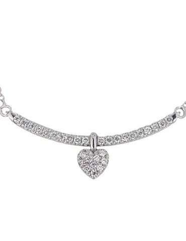 Collana Davite & Delucchi Donna - Pendente Cuore in Oro Bianco con Diamanti Naturali - 0 2
