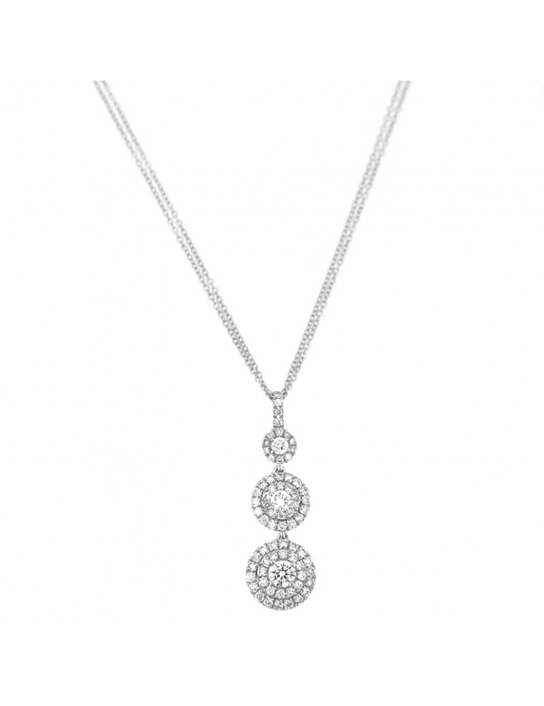 Collana Davite Delucchi Donna Pendente Trilogy in Oro Bianco