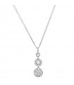 Davite & Delucchi Woman's Necklace - Trilogy White Gold Pendant with Natural Diamonds - 0