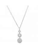 Davite & Delucchi Woman's Necklace - Trilogy White Gold Pendant with Natural Diamonds - 0