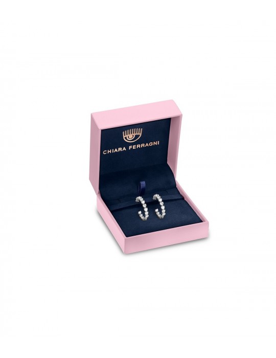 Orecchini Chiara Ferragni Donna - Princess a Lobo con Zirconi Bianchi - J19AVU04