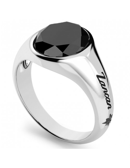Zancan Ring - Eternity 925 - Silver 925% - Black Onyx - EXA238