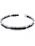 Zancan Bracelet - Hi-teck - 316L Steel - Targa-Spinelli Neri-UHB059