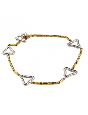 Chimento Bracelet - Tradition Gold Accents in 18K Yellow Gold with Triangles in 18K White Gold - 0