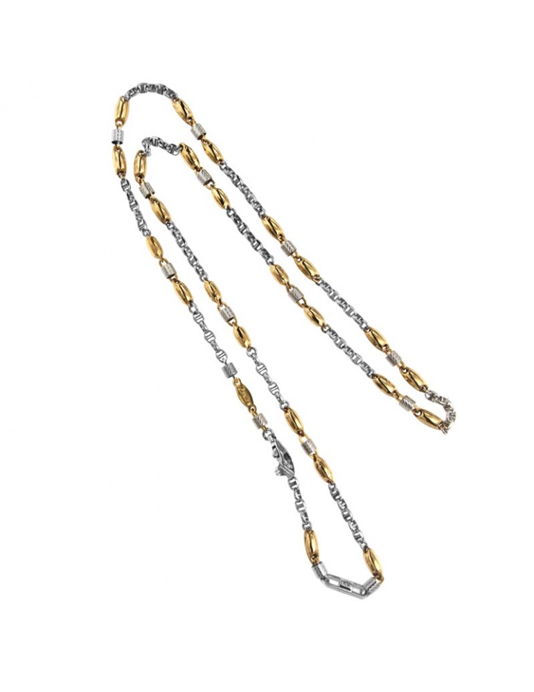 Zancan Necklace for Men - Insignia Gold in Yellow Gold and White Gold with Diamonds - 0
