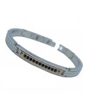 Bracciale Zancan - Hi-Teck - Acciaio 316L - Targa-Spinelli Neri-UHB071