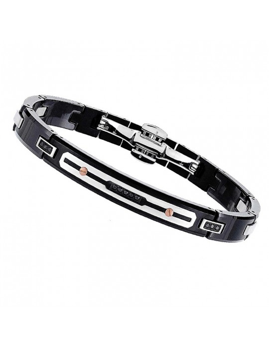 Bracciale Zancan - Hi-Teck - Maglie - Ceramica - Zirconi Neri - EHB001