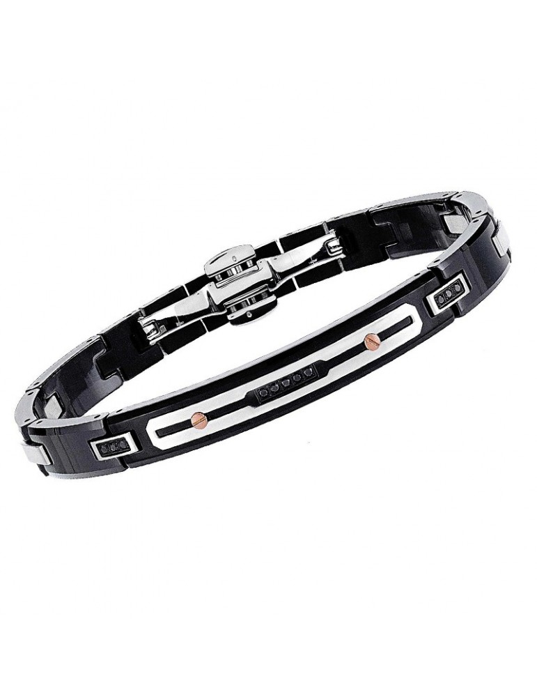 Bracciale Zancan - Hi-Teck - Maglie - Ceramica - Zirconi Neri - EHB001