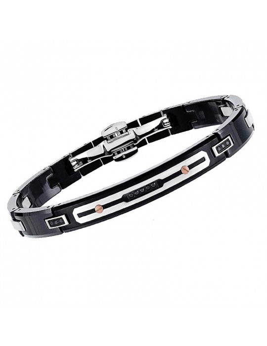 Bracciale Zancan - Hi-Teck - Maglie - Ceramica - Zirconi Neri - EHB001