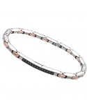 Bracciale Zancan - Hi-Teck - Acciaio - Spinelli Neri - PVD Rosa-EHB073
