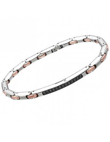 Bracciale Zancan - Hi-Teck - Acciaio - Spinelli Neri - PVD Rosa-EHB073 2