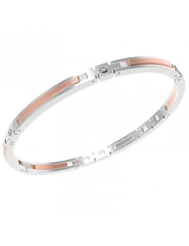 Zancan bracelet - Hi-teck - Steel - Pink PVD - Sapphires - EHB085 2