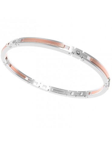 Bracciale Zancan - Hi-teck - Acciaio - PVD Rosa - Zaffiri - EHB085