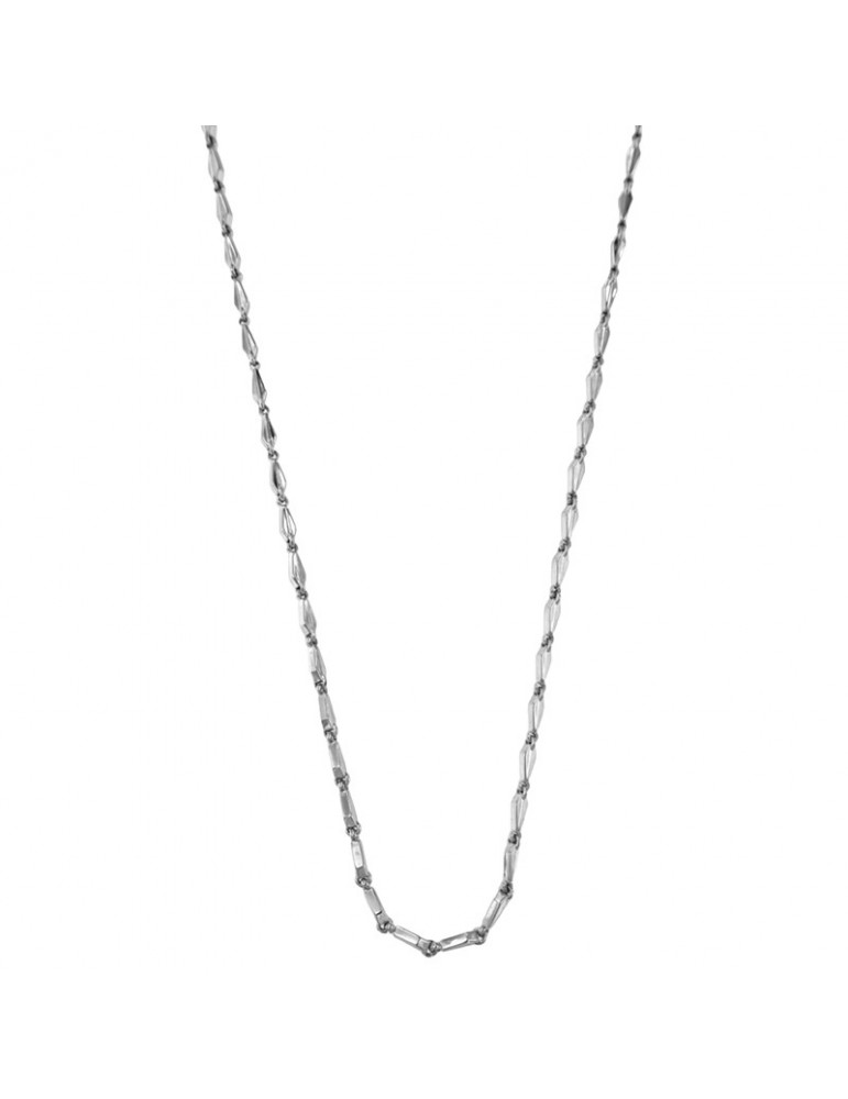 Collana Chimento Unisex - Tradition Gold Bamboo Classic in Oro Bianco 18 carati 50 cm - 0