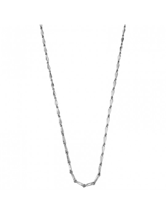 Chimento Unisex Necklace - Tradition Gold Bamboo Classic in 18K White Gold 50 cm - 0