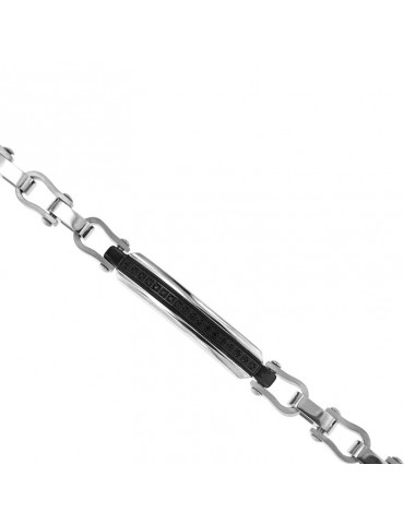 Bracciale Zancan  - Hi-Teck - Acciaio 316L - Spinelli Neri - EHB247