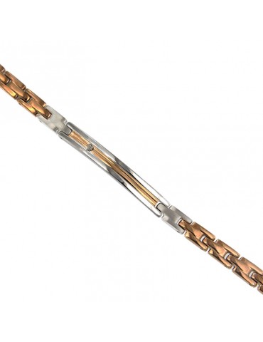 Zancan Bracelet - Hi-Teck - 316L Steel - Silver - Rosè - EHB217