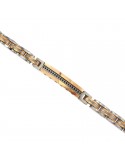 Zancan Bracelet - Hi-Teck - 316L Steel - Rosè - Black Spinel - UHB069