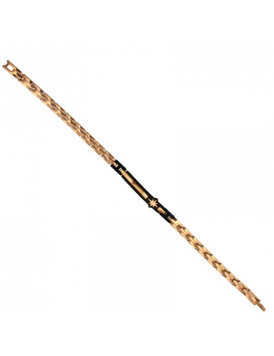 Bracciale Zancan - Hi-Teck - Acciaio -Placca Nera-Stella Polare-EHB225