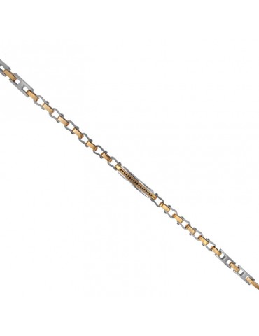 Zancan Bracelet - Hi-Teck - Rose Gold - Bicolor Plate - Zircons-EHB248 2