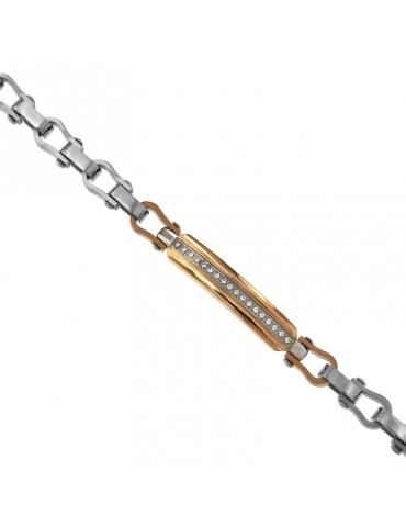 Bracciale Zancan - Hi-Teck - Targa Rosè - Zirconi Bianchi - EHB250