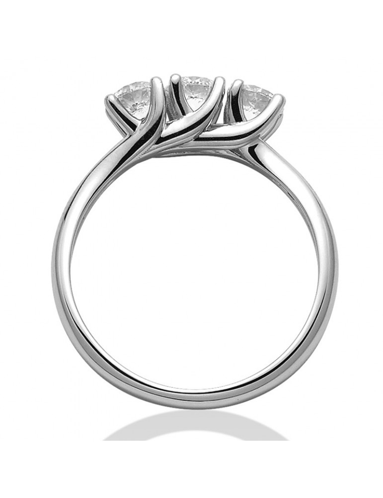 Anello Miluna - Trilogy in Oro Bianco 18 con Tre Diamanti Naturali 0,54 Carati - 0
