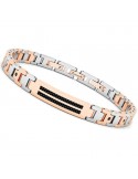 Bracciale Zancan - Hi-Teck - Maglie Bicolor-Targa PVD Rose Gold-EHB279