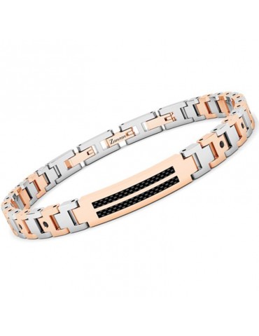 Bracciale Zancan - Hi-Teck - Maglie Bicolor-Targa PVD Rose Gold-EHB279 2