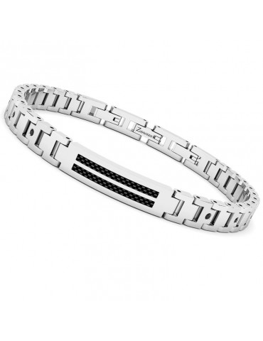 Bracciale Zancan - Hi-Teck -Maglie Larghe Silver-Targa Centrale-EHB278