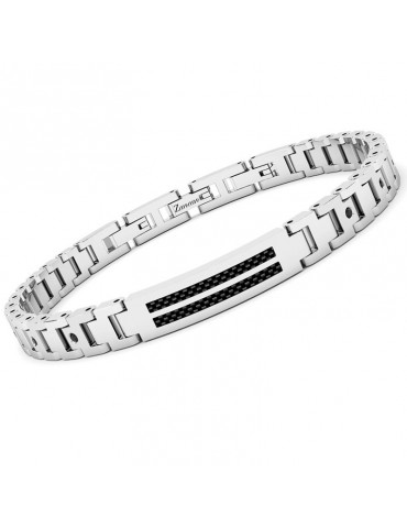 Zancan Bracelet - Hi-Teck - Large Silver Links-Central Plate-EHB278 2