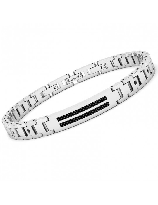 Bracciale Zancan - Hi-Teck -Maglie Larghe Silver-Targa Centrale-EHB278