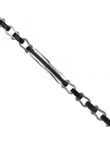 Bracciale Zancan - Hi-Teck - Maglie Forate - Spinelli Neri - EHB251