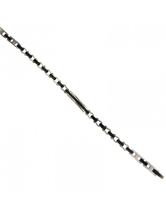 Zancan Bracelet - Hi-Teck - Perforated Mesh - Black Spinels - EHB251