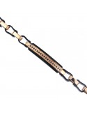 Bracciale Zancan - Hi-Teck - Rosè - Maglie Forate-Spinelli Neri-EHB252