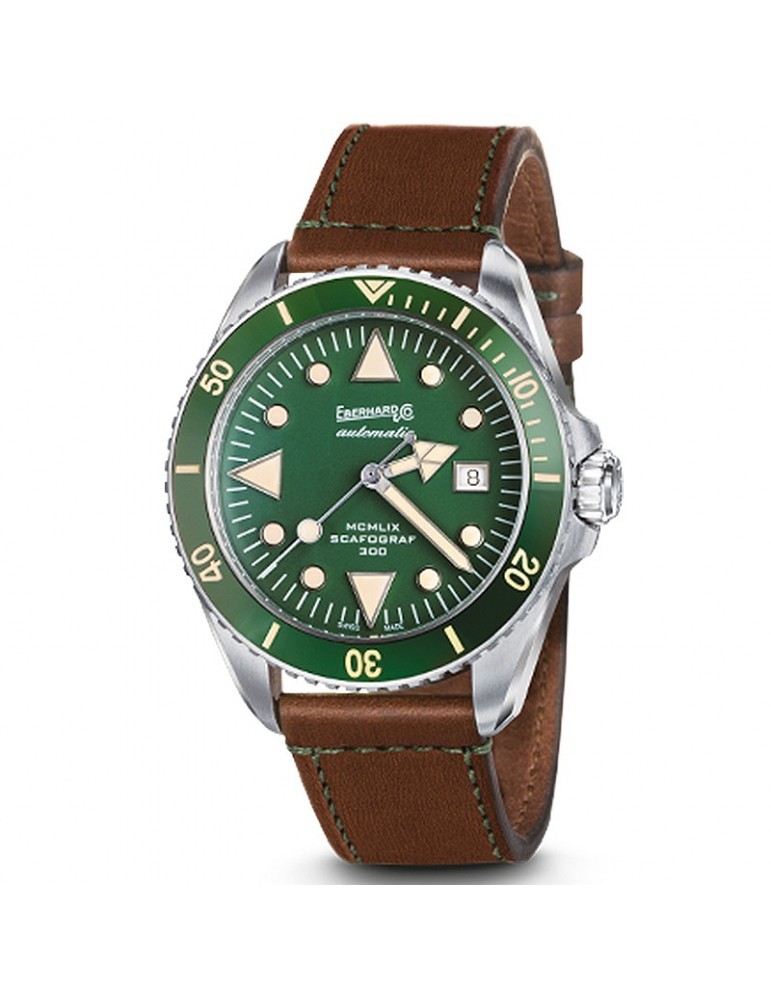 Eberhard Men's Watch - Scafograf 300 MCMLIX Mechanical Automatic 43 mm Green - 0