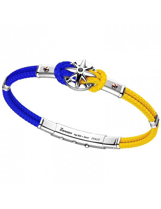 Zancan Bracelet - Regatta - Yellow and Blue - Compass Rose - EXB998R10