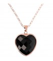 Bronzallure Incanto Necklace - Charisma with Heart Pendant in Black Onyx